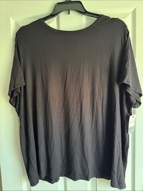 Nine West Black Short-Sleeve Crewneck Tee